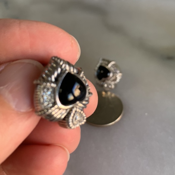 Judith ripka SS and Onyx earrings - Picture 6 of 9